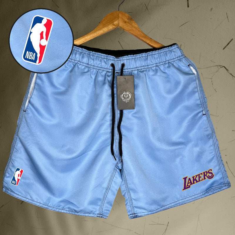Bermuda Mauricinho Masculina - NBA LAKERS Nome - Academia Corrida Basquete De Rua