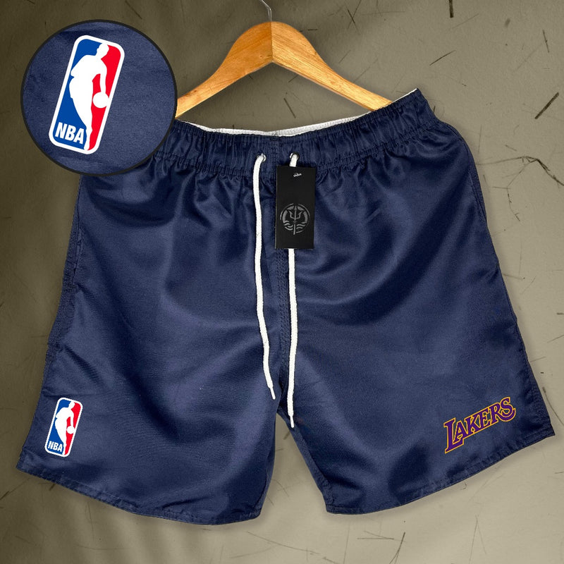 Bermuda Mauricinho Masculina - NBA LAKERS Nome - Academia Corrida Basquete De Rua
