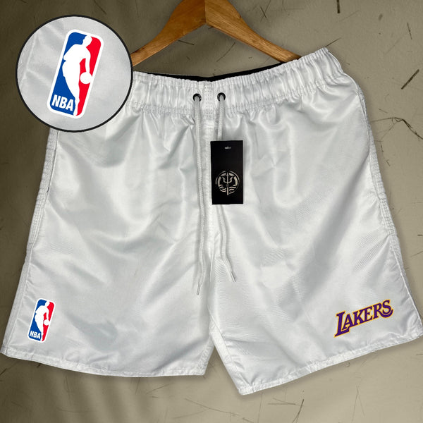 Bermuda Mauricinho Masculina - NBA LAKERS Nome - Academia Corrida Basquete De Rua