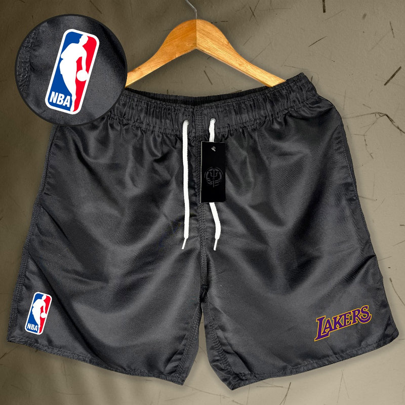 Bermuda Mauricinho Masculina - NBA LAKERS Nome - Academia Corrida Basquete De Rua