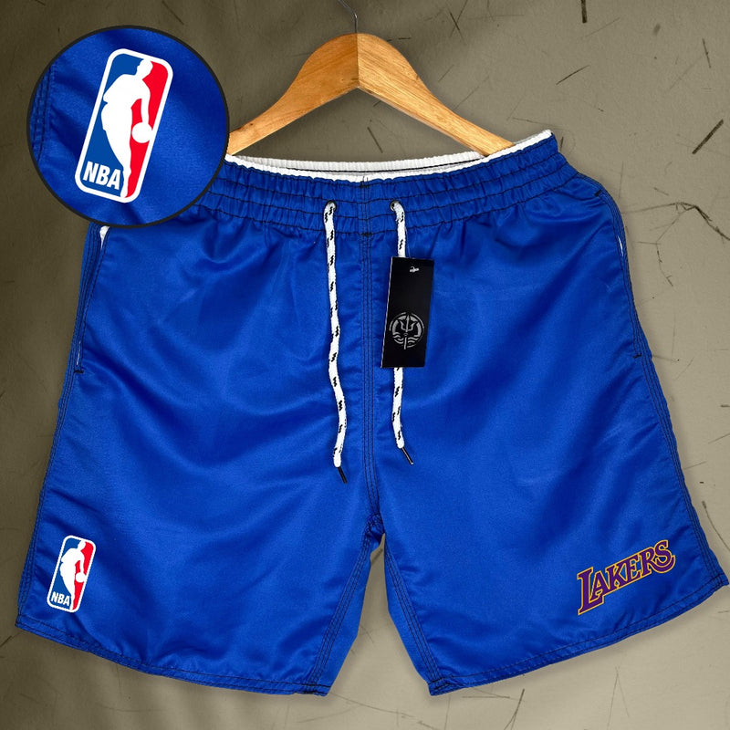 Bermuda Mauricinho Masculina - NBA LAKERS Nome - Academia Corrida Basquete De Rua