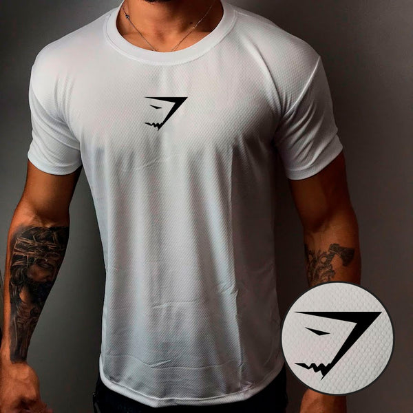 Camisa Dry-Fit Masculina - GYMSHARK 01 - Academia Corrida Crossfit Skate Basquete